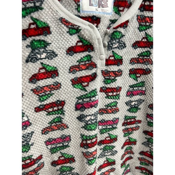 Muk Luks Waffle Knit Christmas Trucks Pajama Set SZ Extra Large - Picture 6 of 13